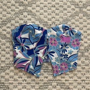 Blue floral corset top